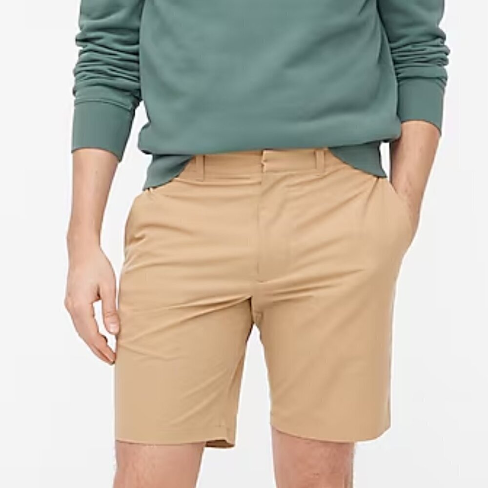 J. Crew Men’s 9" Tech Lightweight Moisture Wicking Shorts Khaki Size 36